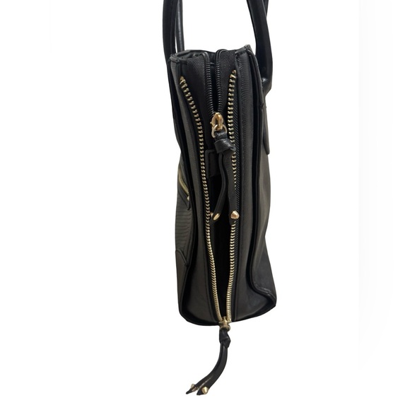 ALDO Black Faux Leather Tote Bag with Gold Hardware - Picture 7 of 7